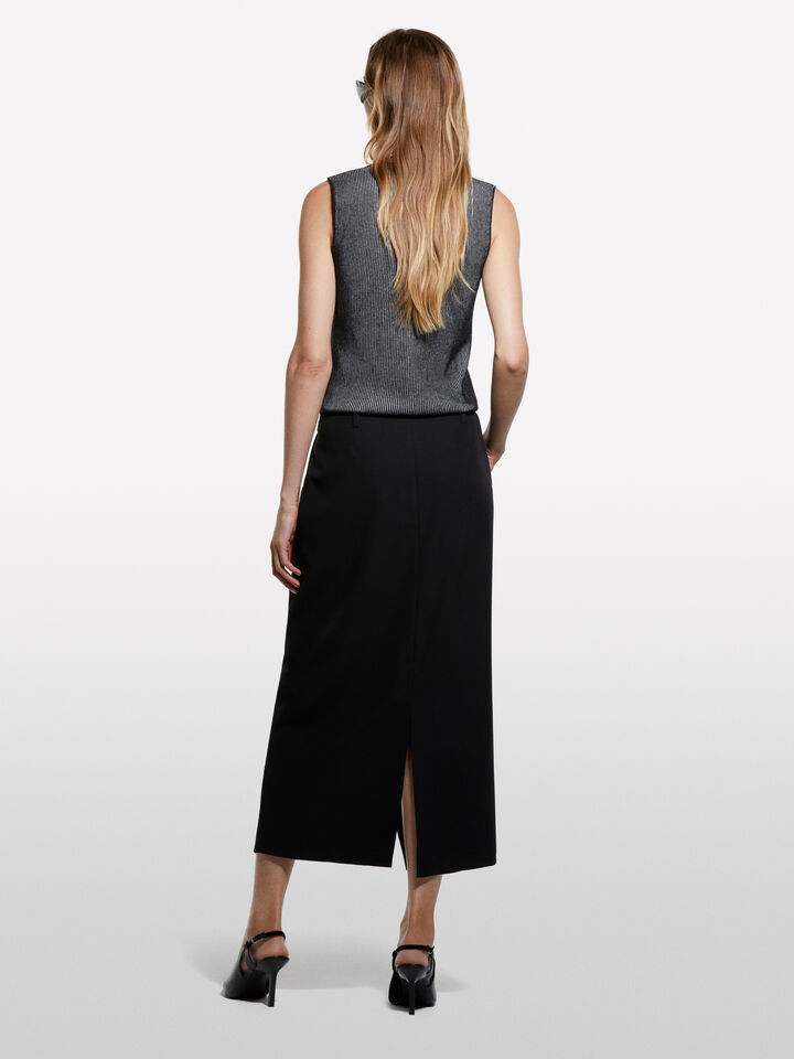 Gray knit vest - women's crew neck sweaters - Gray | Sisley image number 2